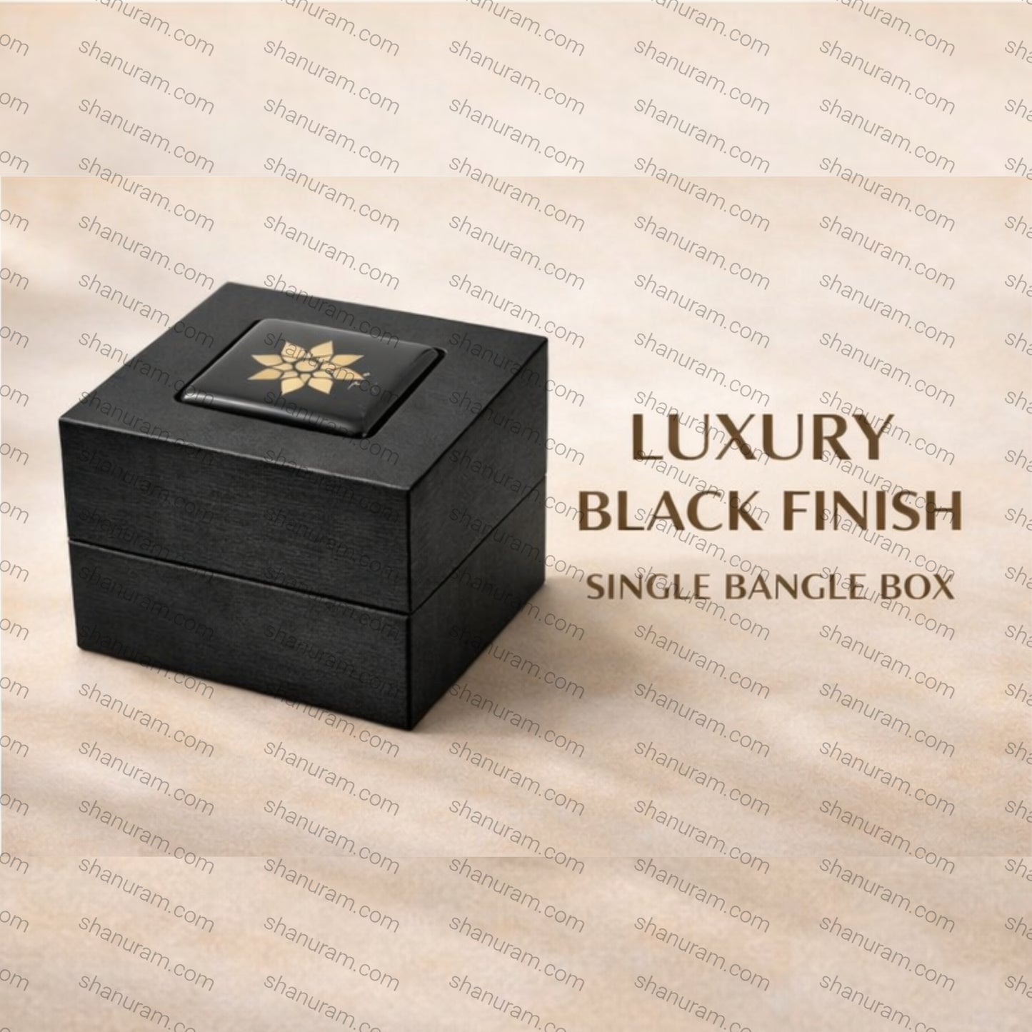 SCJ Luxury Black Single Bangle Box – Premium Velvet Jewellery Storage Box