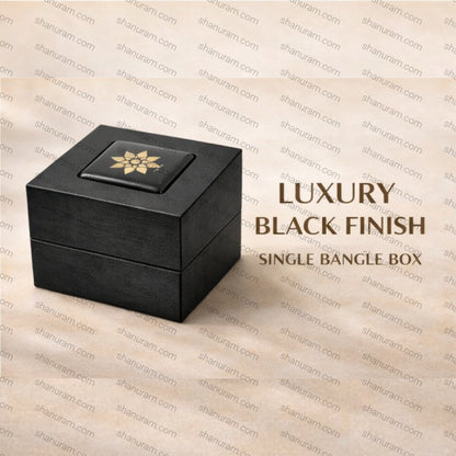SCJ Luxury Black Single Bangle Box – Premium Velvet Jewellery Storage Box
