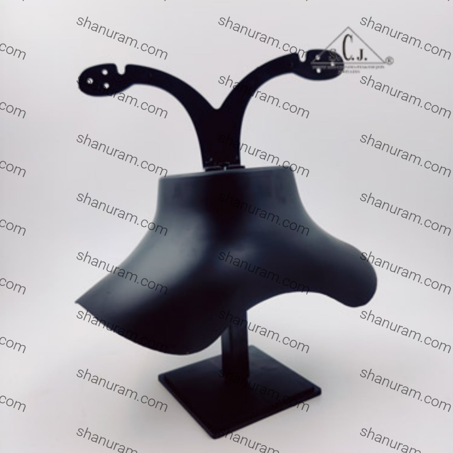 Black Plastic Choker Necklace Earring Jewellery Display Stand