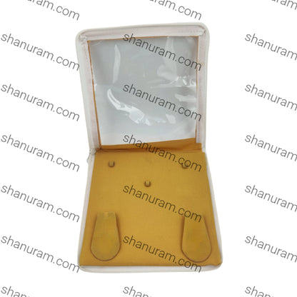 Square Brown Velvet Medium Necklace Set Zipper Folder