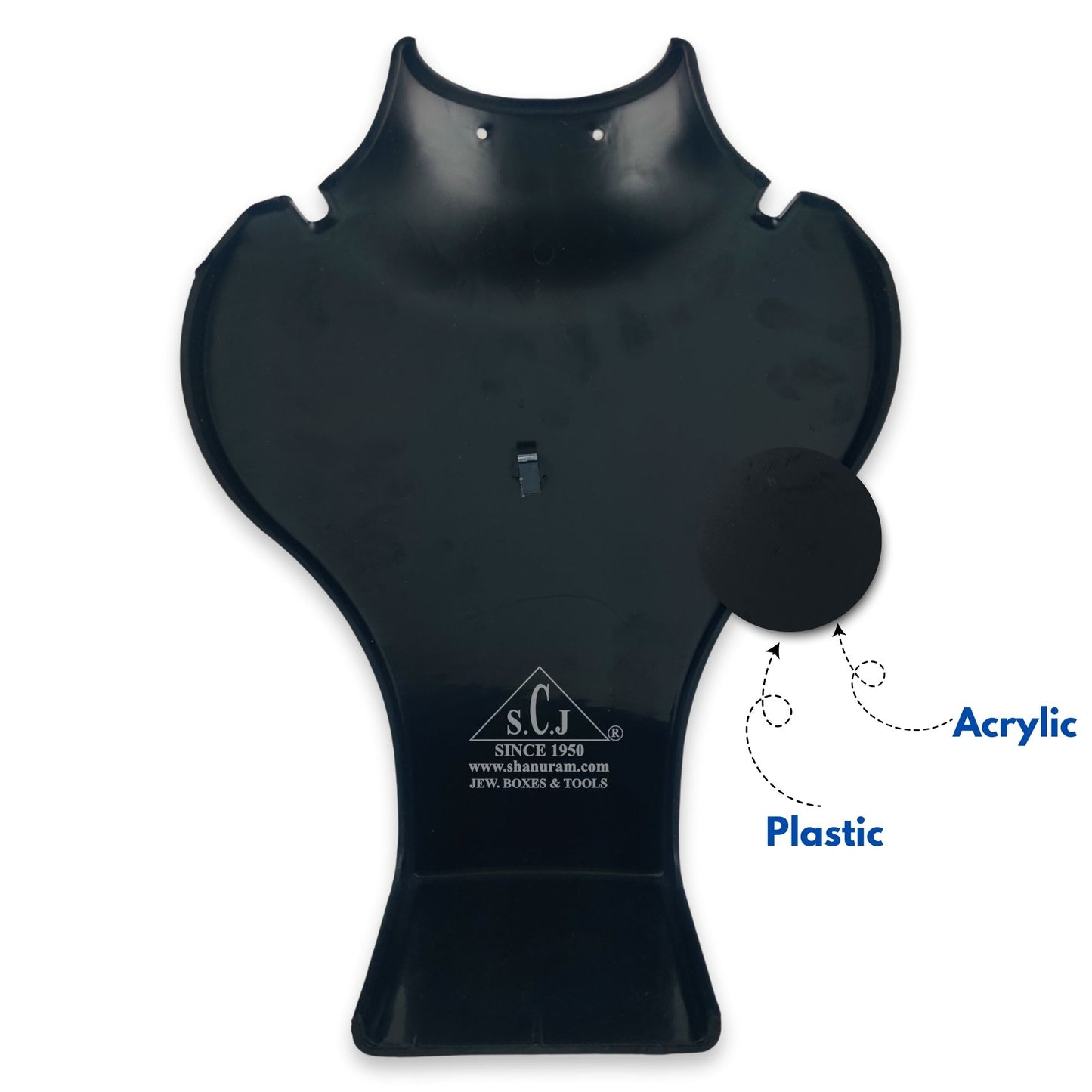 Necklace Plastic Black Display Stand, 12" inch