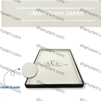 Crocodile Cream Suede Fabric Jewellery Display Tray(Large)