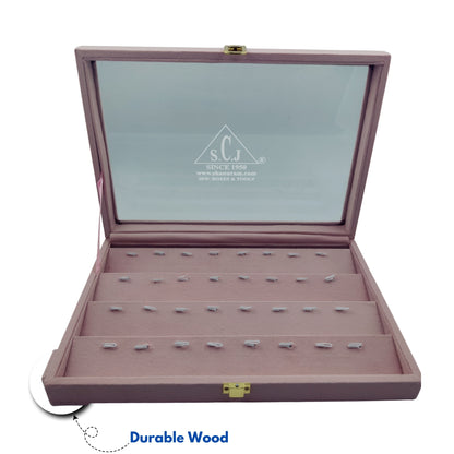 Pink Suede Fabric Pendant Stock Display Box