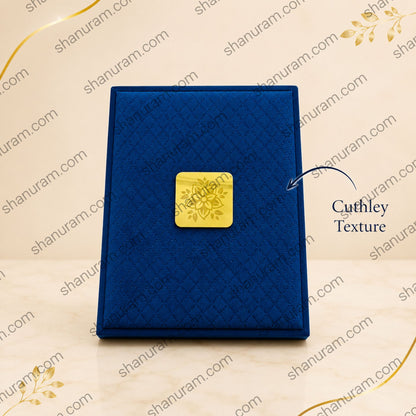 Blue Cuthely Large LED Necklace Box – Premium Blue Velvet Jewelry Gift Box with White Suede Interior (12 × 8 × 2 Inch)