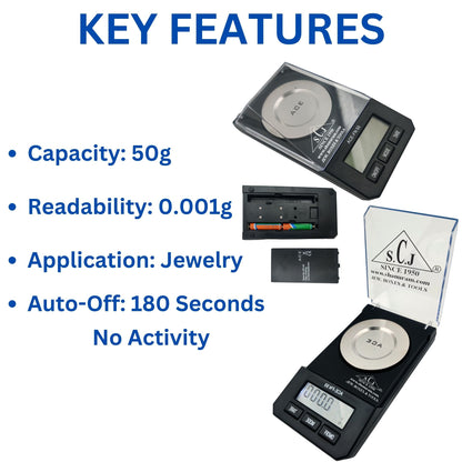 ACE FN-50 Professional Digital Weighing Scale | Pocket Scale | Jewellery Pocket Weighing Scale