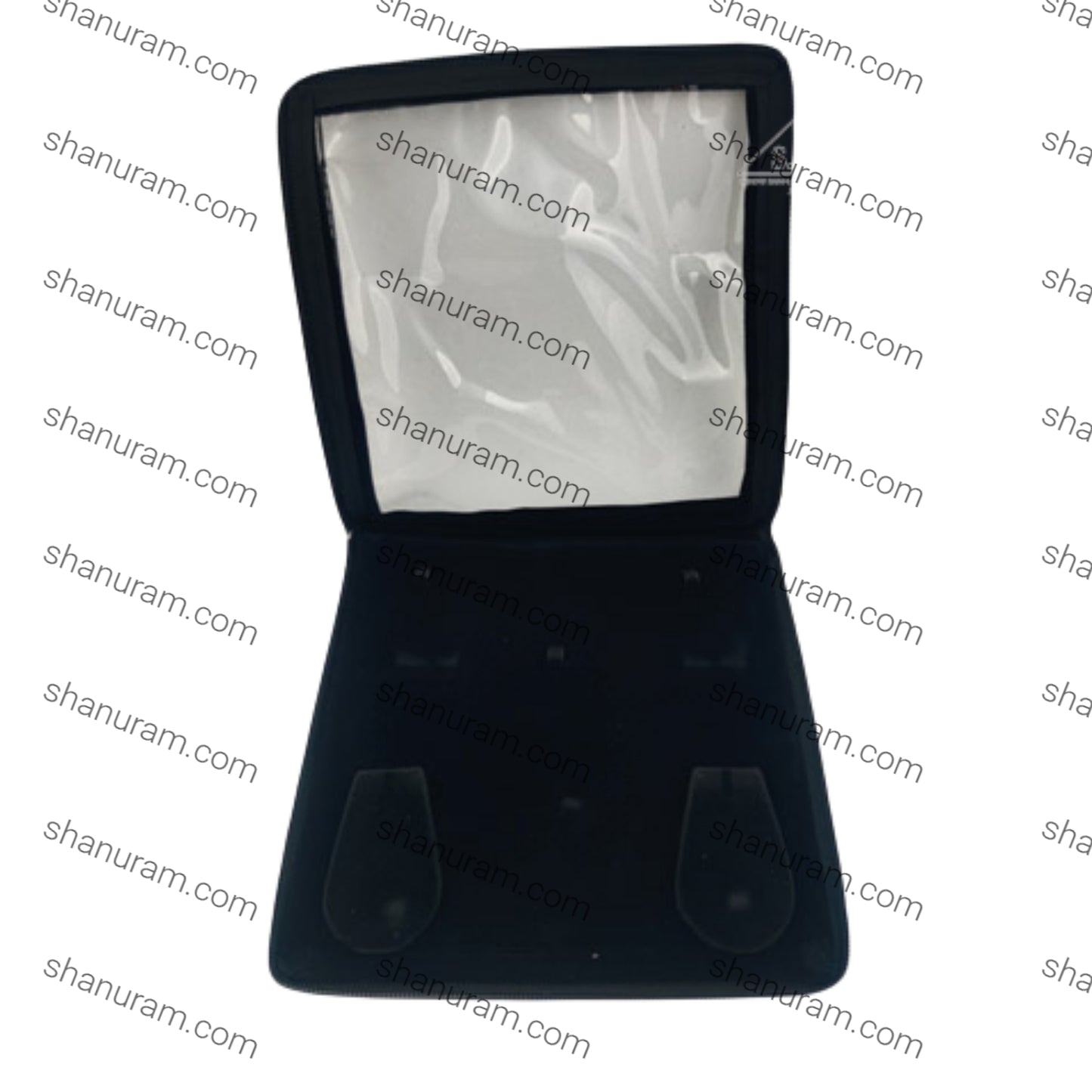 Square Black Velvet Large Necklace Set Zipper Folder