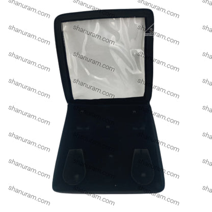 Square Black Velvet Large Necklace Set Zipper Folder