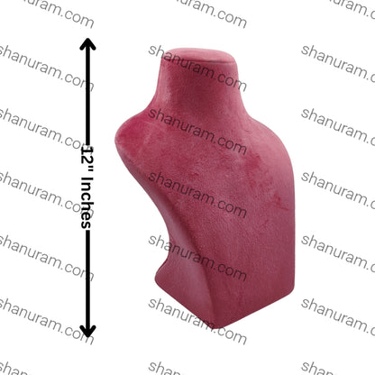 Dummy Pink Suede Necklace Stand with Curve