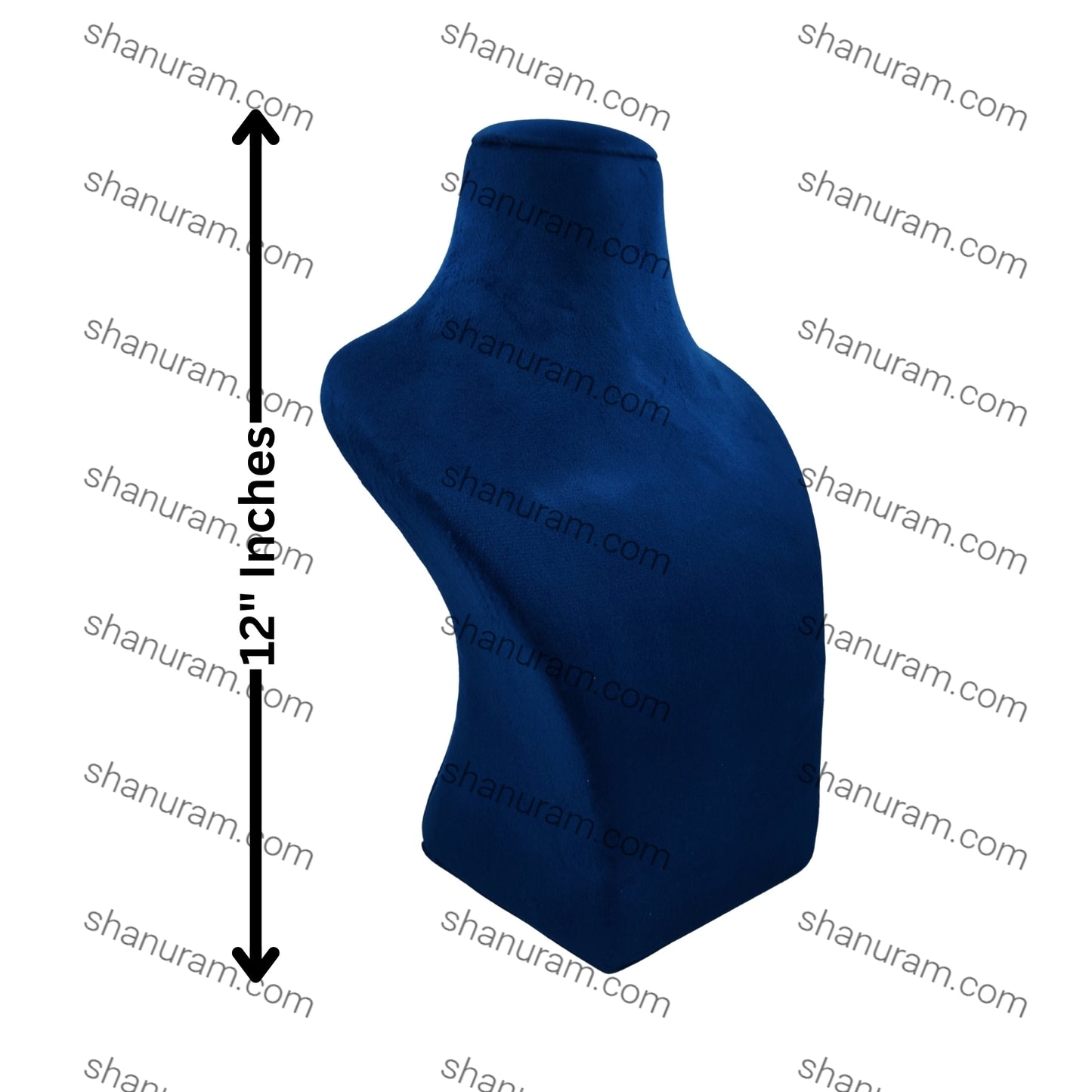 Dummy Navy Blue Suede Necklace Stand with Curve