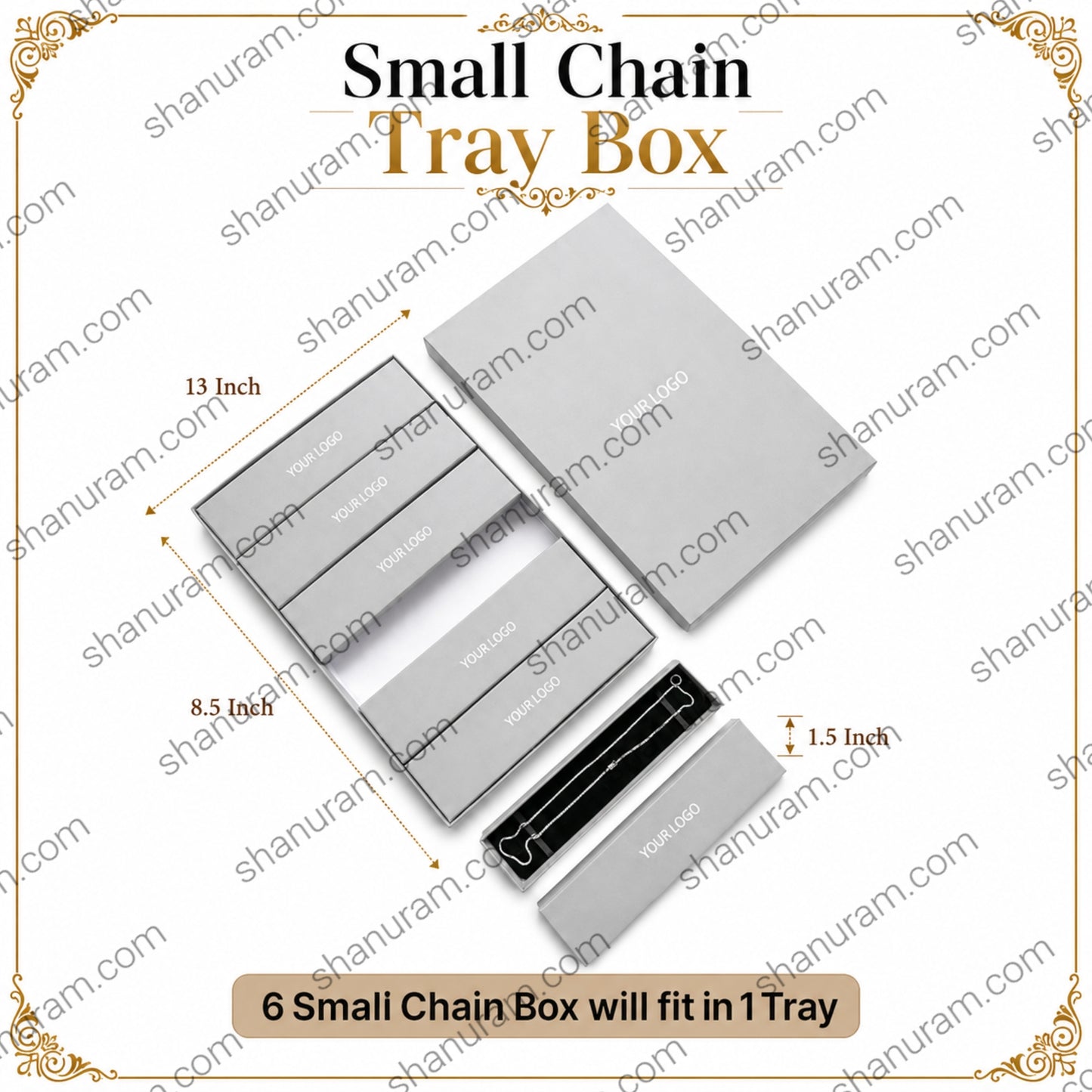 Premium Multipurpose Jewelry Tray Box with Custom Logo | Hard Cardboard Bangle, Chain & Jewelry Storage Display Box