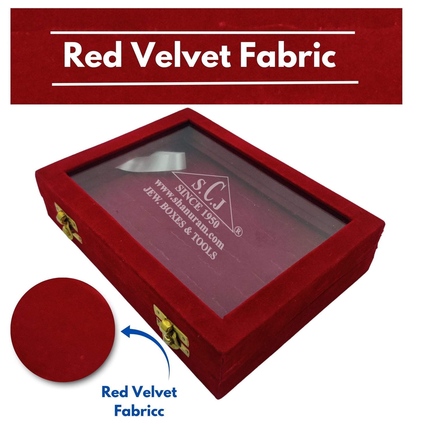 Red Velvet Ring Stock Display Box \8" x 6" x 2" inches | Ring Jewelry Stock Box