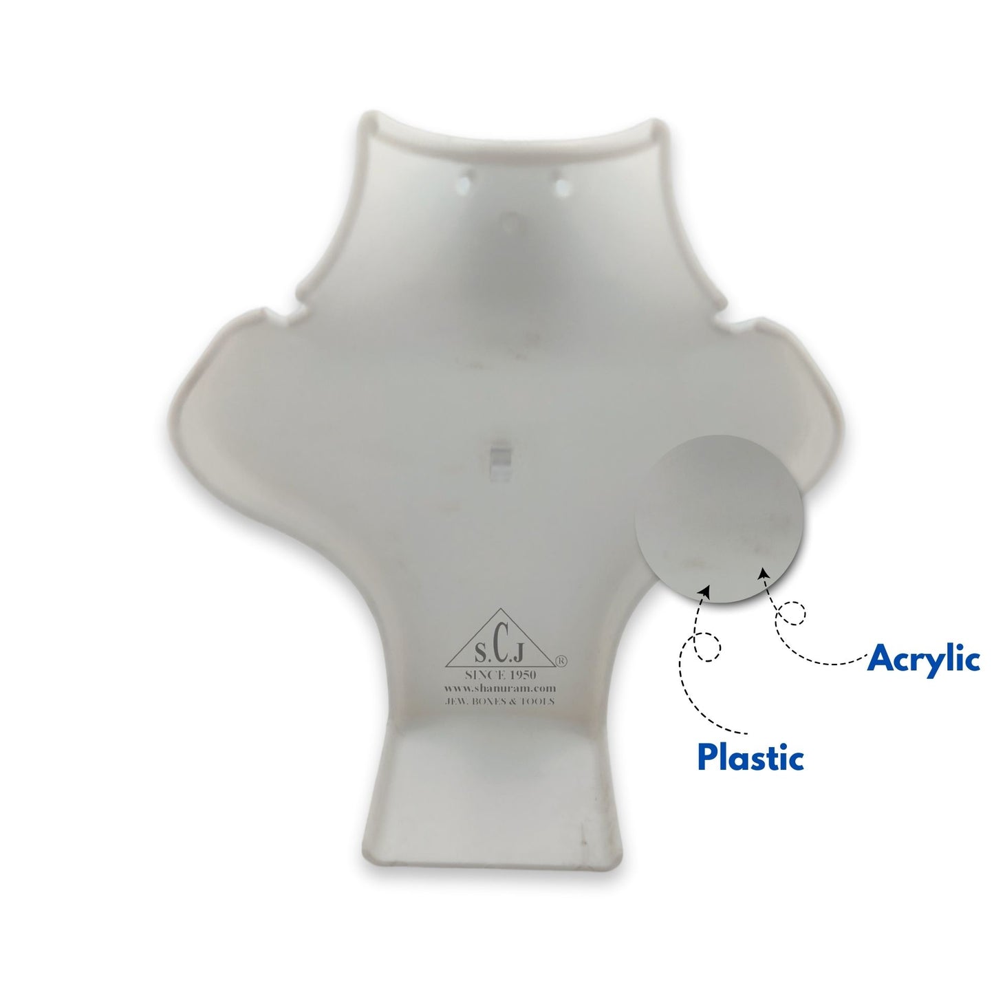 Necklace Plastic White Display Stand, 11" inch