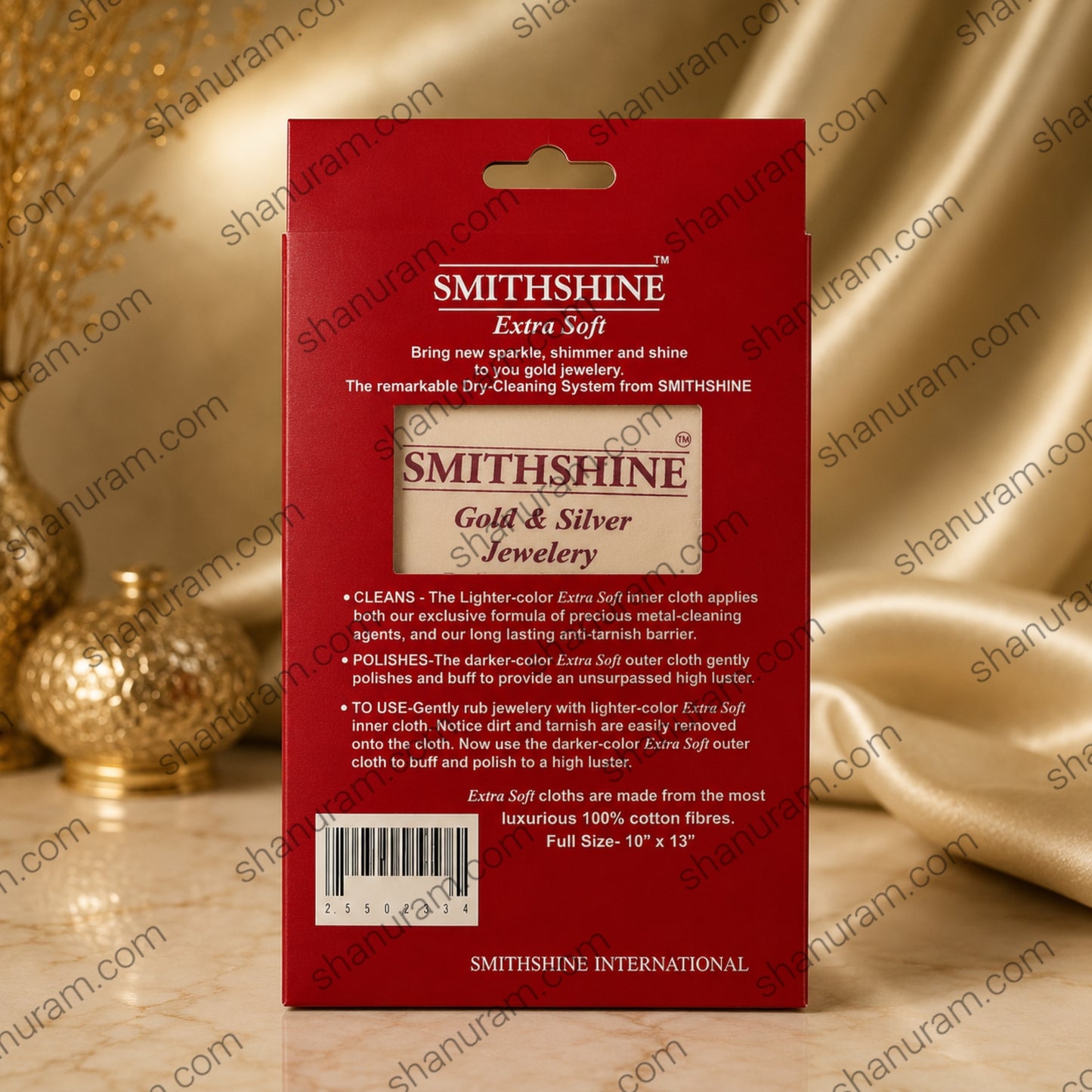 SMITHSHINE Extra Soft Gold & Silver Jewellery Polishing Cloth (10 x 13 Inch) | Premium Anti-Tarnish Cleaning Cloth for Gold, Silver & Watches
