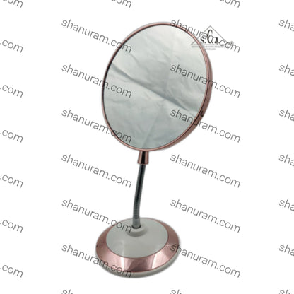 SCJ Flexible Body Magnifying Double-Sided Standing Makeup Mirror White Rose Gold