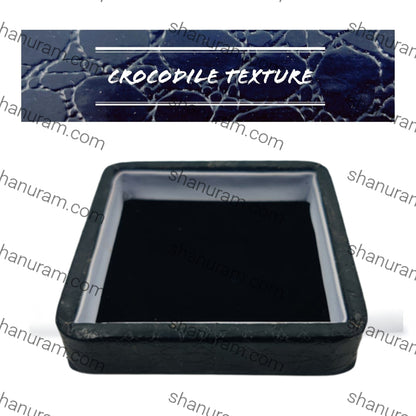 Small Black Crocodile with inside Black Velvet Tray