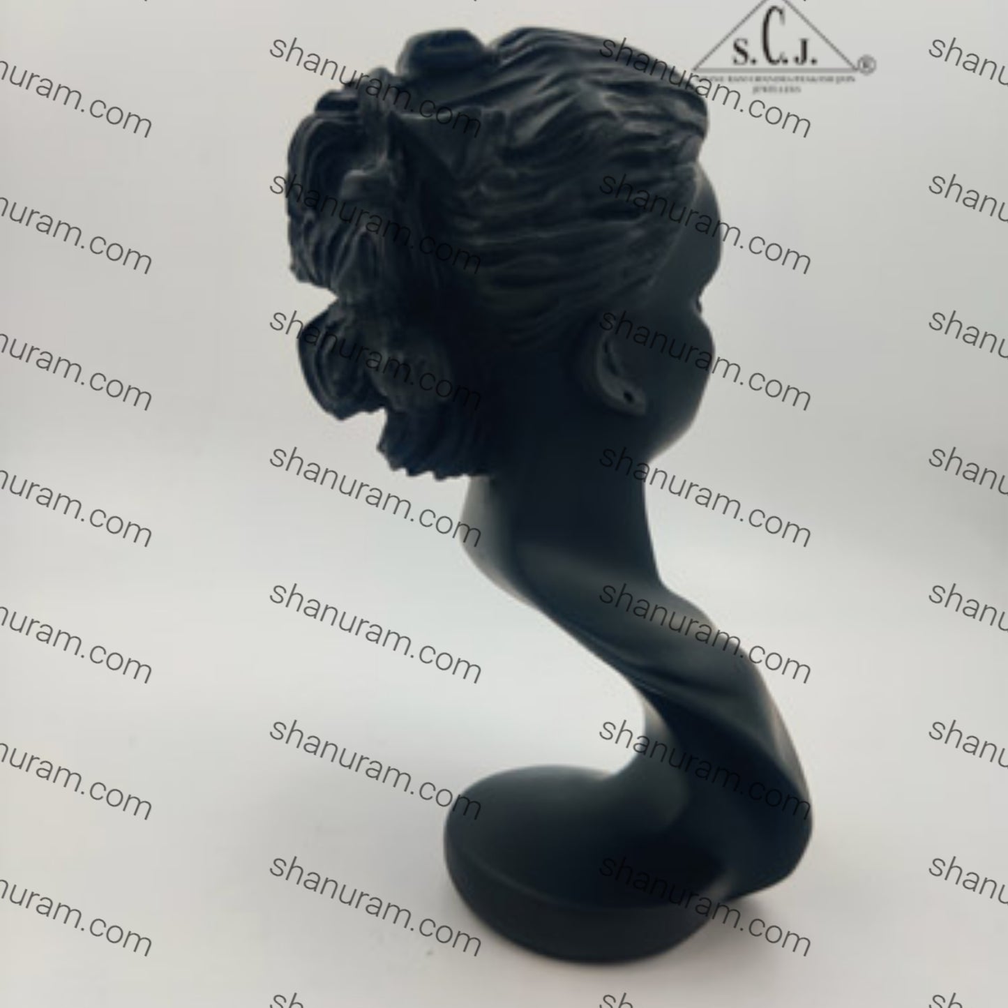 Black Resin Figurine Mannequin Model Jewelry Display Rack Counter Display (Black), 10"