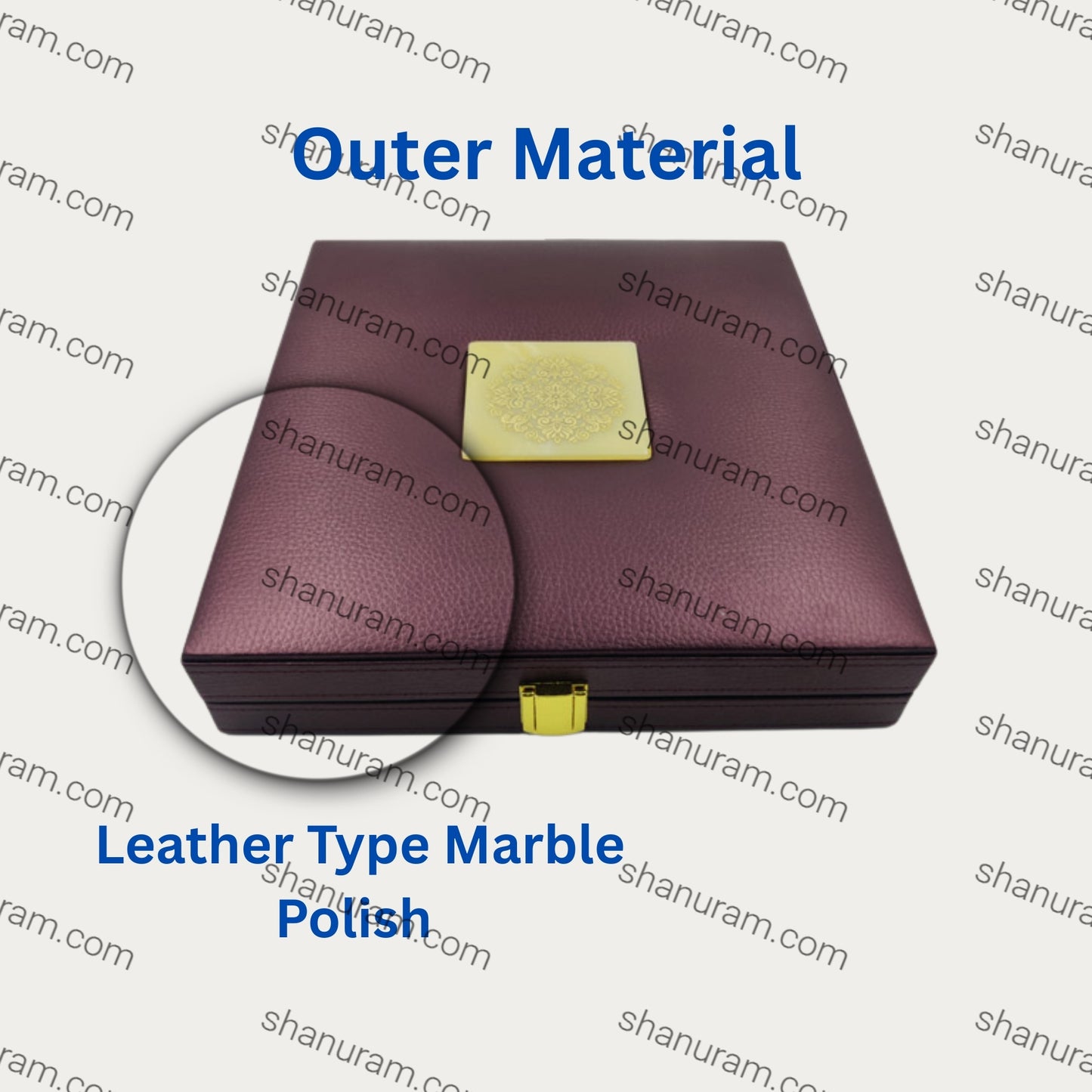 Leather Type Marble Polish Large Necklace Set LED Light Box