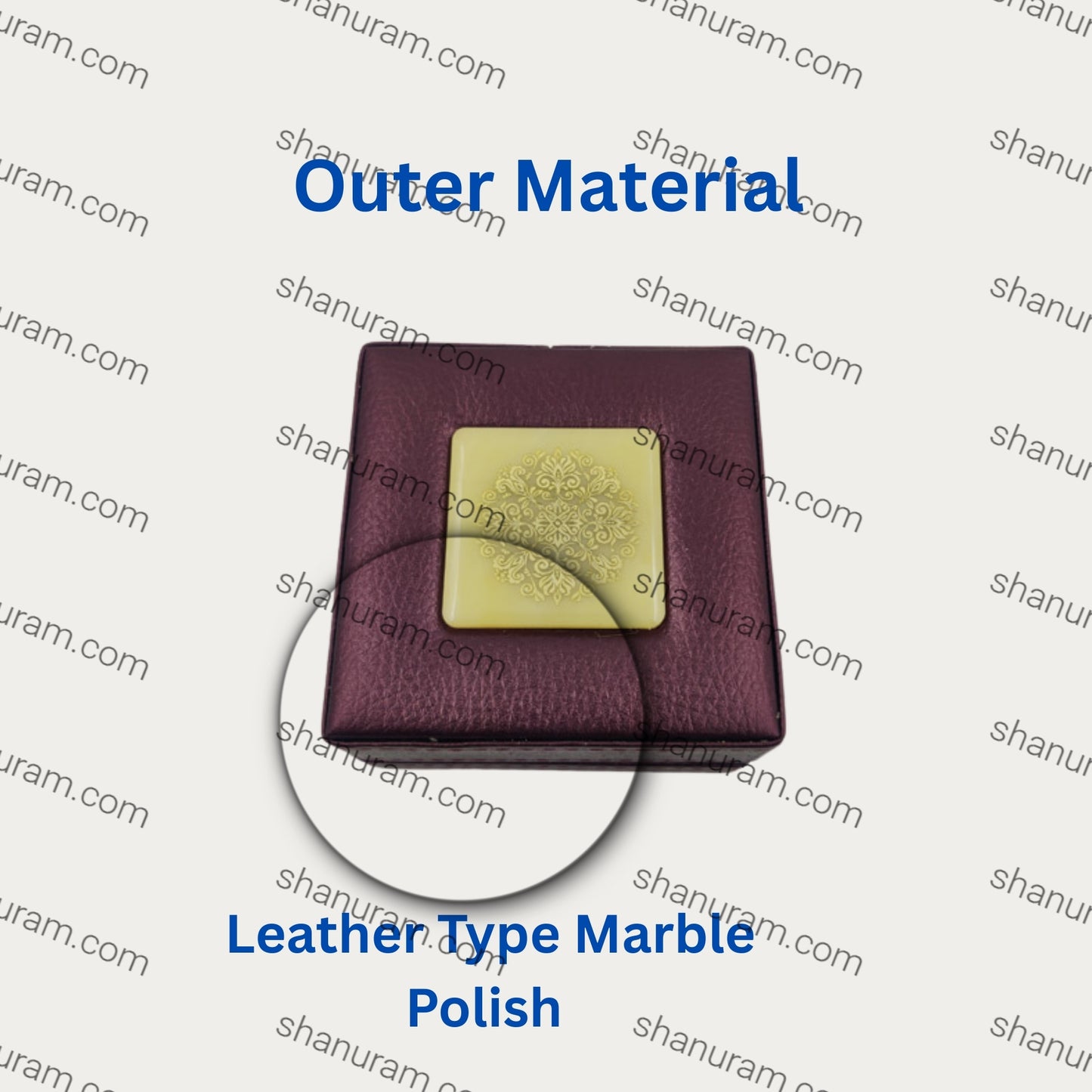 Leather Type Marble Polish Single Bangle LED Light Box