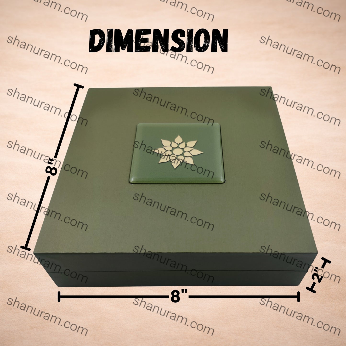 Premium Green Finish Large Necklace Jewellery Box with Cream Suede Interior