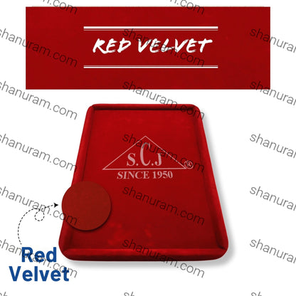 Red Velvet Round Boundary Jewellery Display Tray