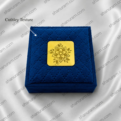 Blue Cuthley Tops Jewelry Box | Premium Velvet Earring Gift Box with White Suede Interior | 3×3×2 Inch