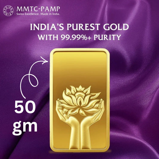 Lotus 24K (999.9) 50 gm Gold Bar