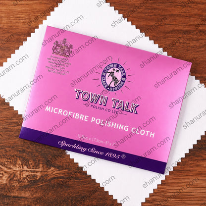 Town Talk Microfibre Polishing Cloth | Premium Jewellery Cleaning Cloth | 12.5 x 17.5 cm