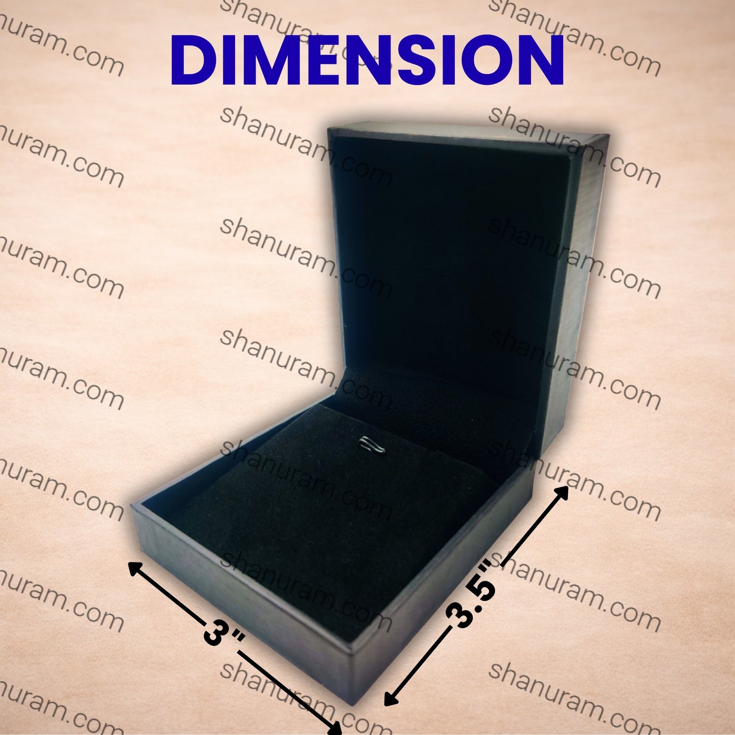 Premium Black Finish Pendant Box with Velvet Interior & Pendant Hooks