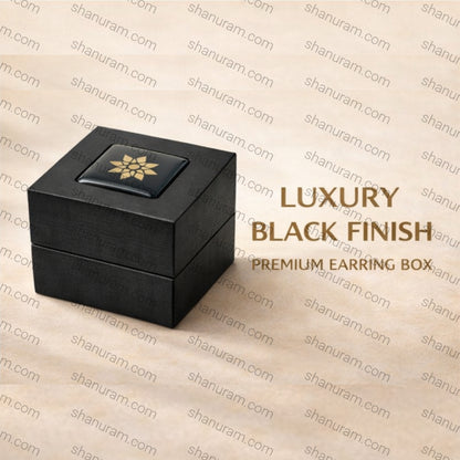 SCJ Luxury Black Earring Box – Premium Velvet Jewellery Earring Storage Box