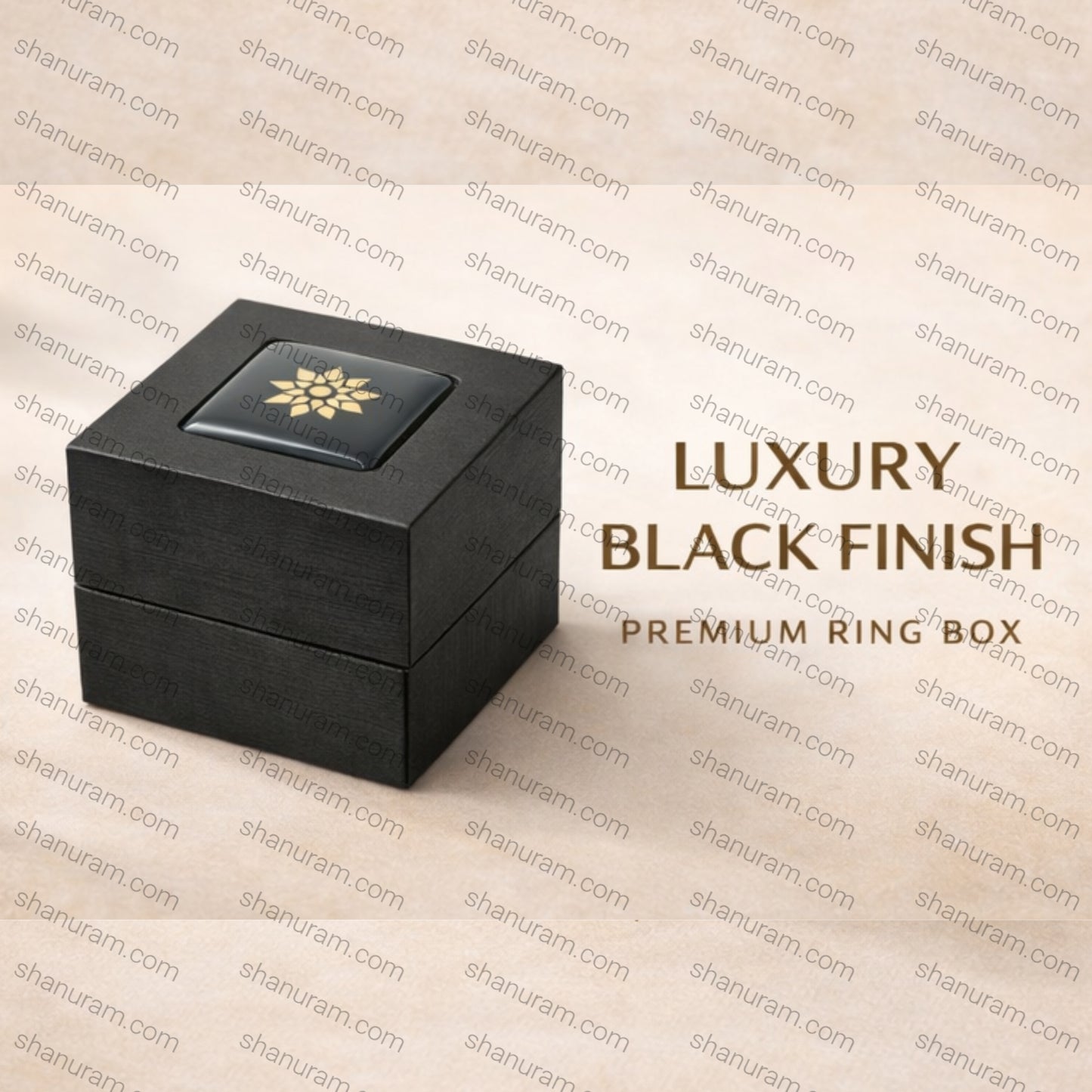 SCJ Luxury Black Ring Box | Premium Velvet Jewellery Ring Box