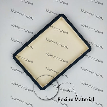 Medium Black Rexine with inside Cream Rexine Tray