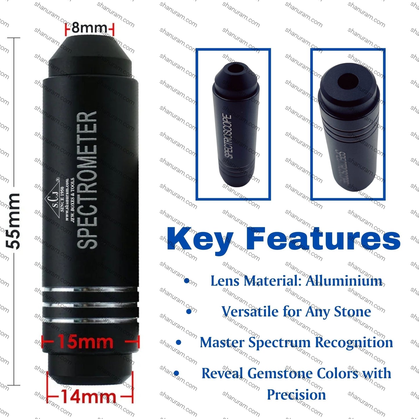 SCJ Pocket Diffraction Grating Gemological Spectroscope for Quick Gemstone Identification