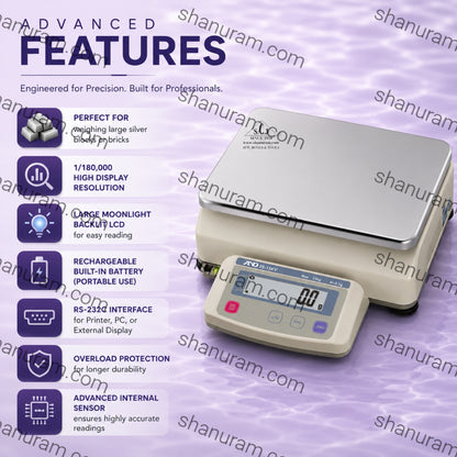 A&D ES-15KV Precision Silver Balance – 15kg Capacity, 0.1g Accuracy, LCD Display