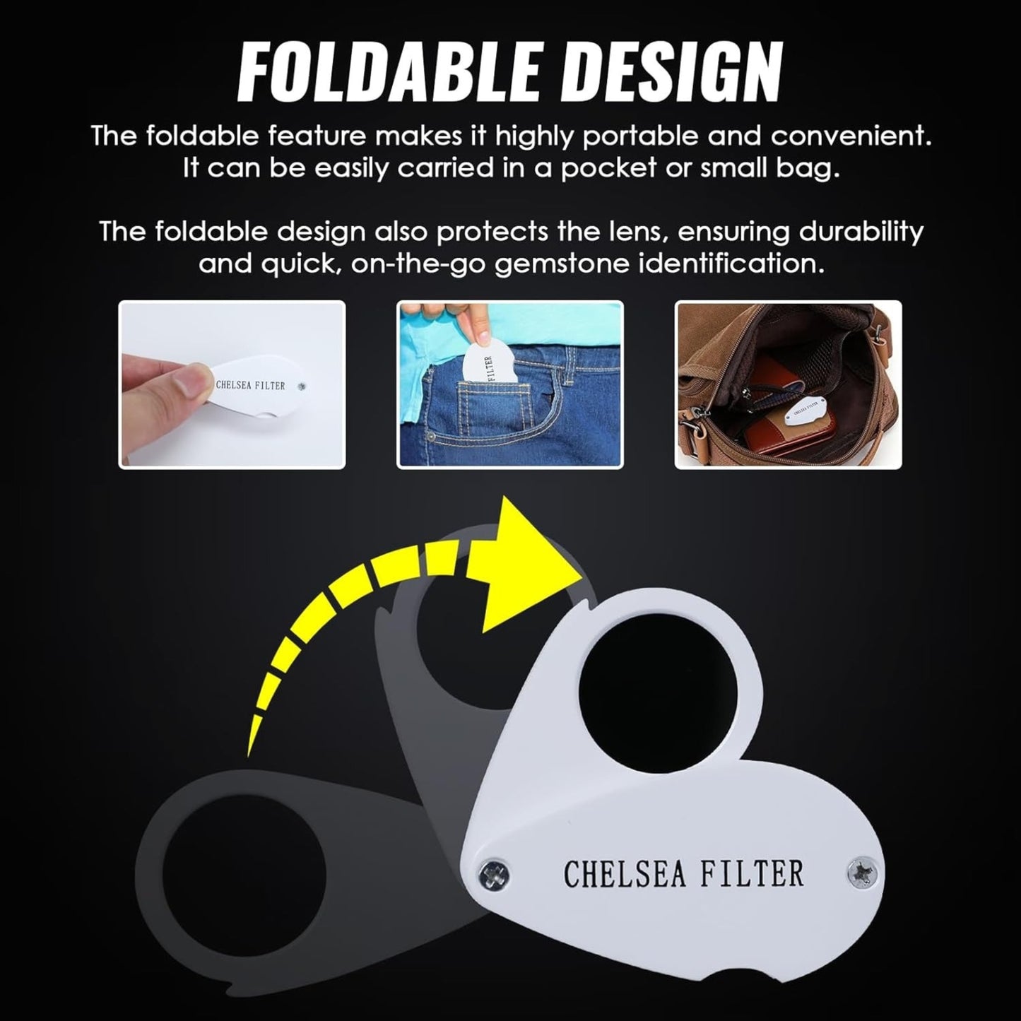 SCJ Chelsea Gemstone Identification Filter – Quickly Detect Real Emeralds, Rubies, Sapphires & Aquamarine – Portable, Durable, Ideal for Jewelers & Gemologists