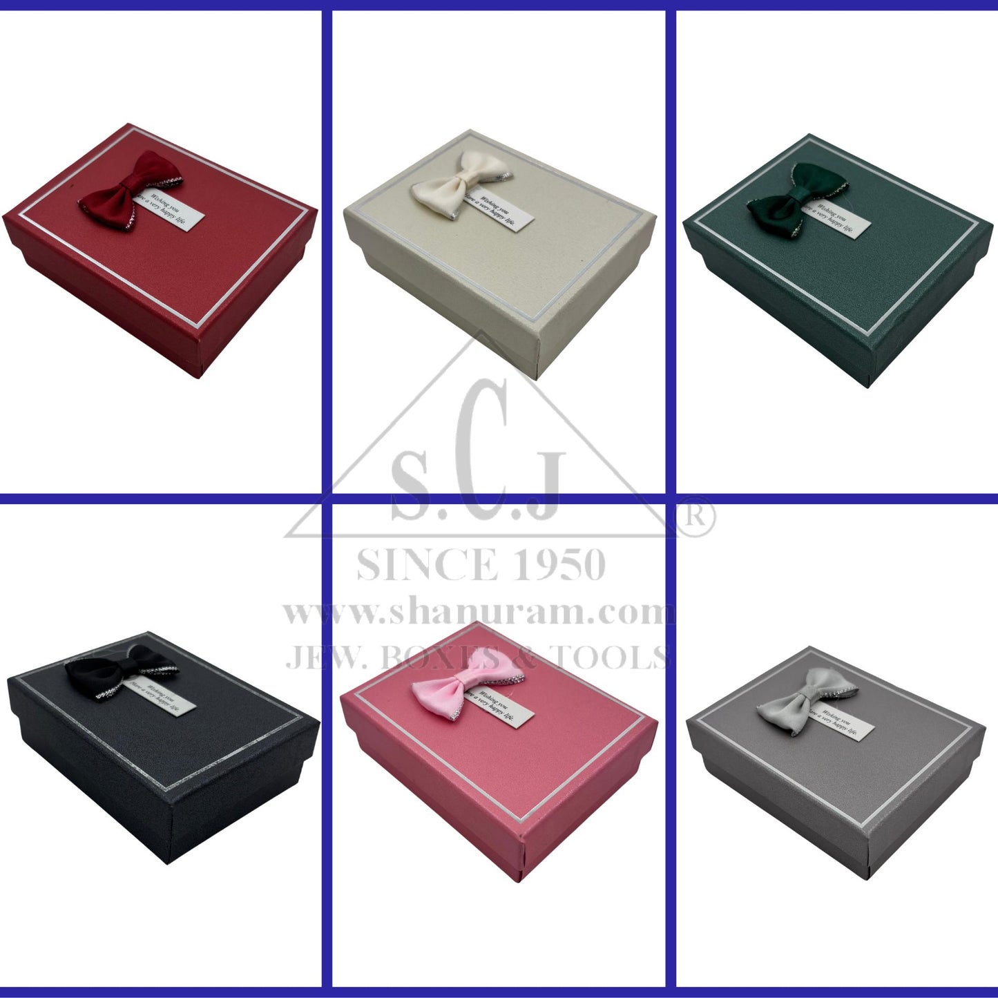 Medium Cardboard Cushion Jewellery Boxes – Pendant, Tops & Ring Storage | 12 Pieces Pack with Happy Life Tag