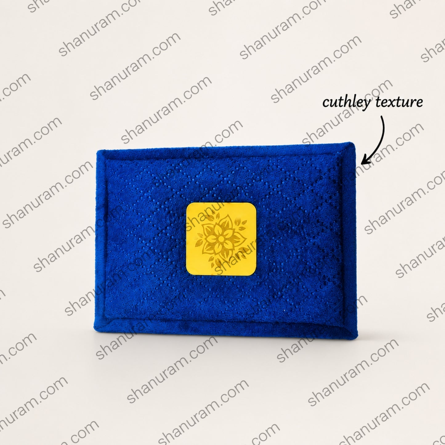 Cuthely Small Pendant Jewelry Box | Premium Blue Velvet Gift Box with Soft White Suede Interior | 4 x 4 x 2 Inch