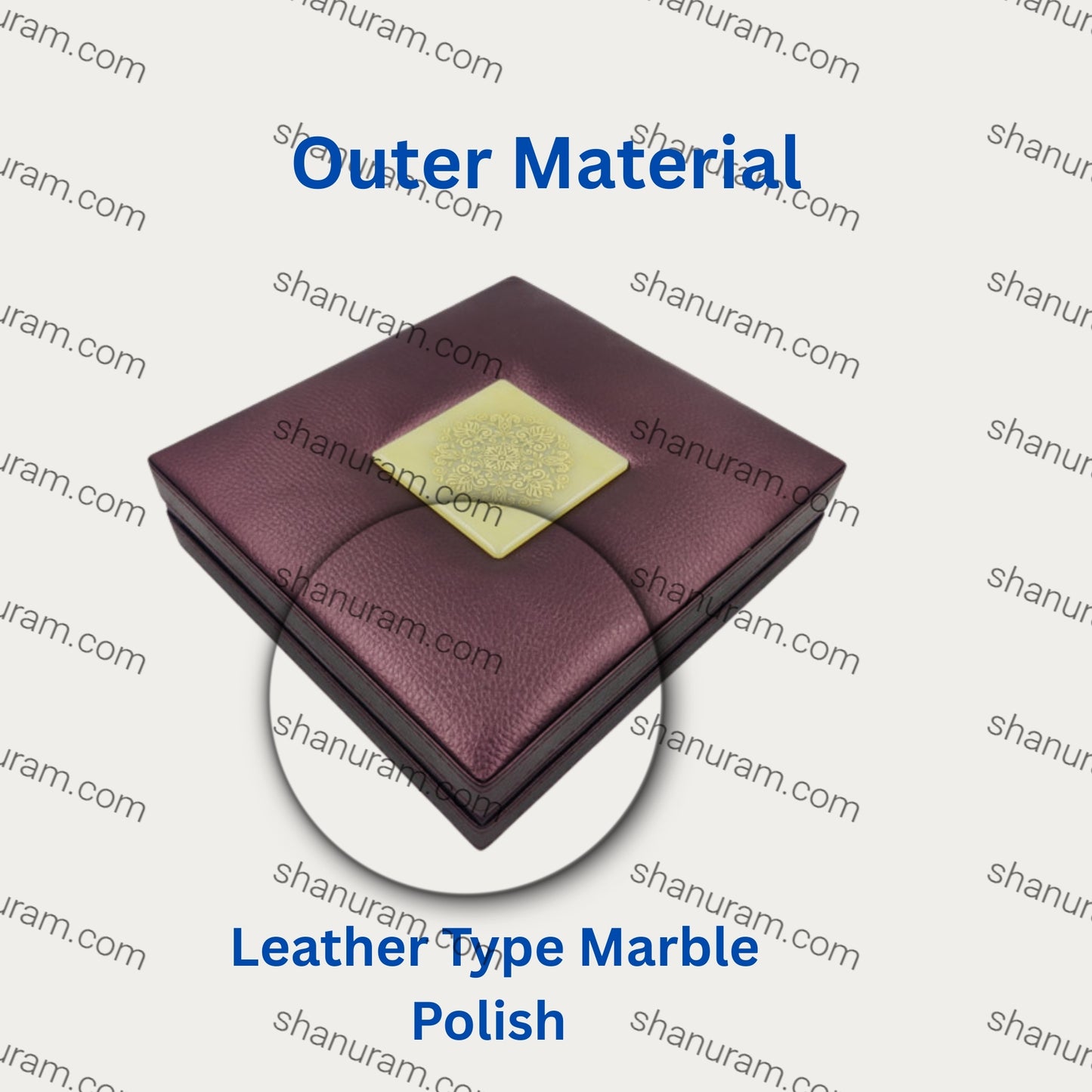 Leather Type Marble Polish Medium Necklace Set LED Light Box