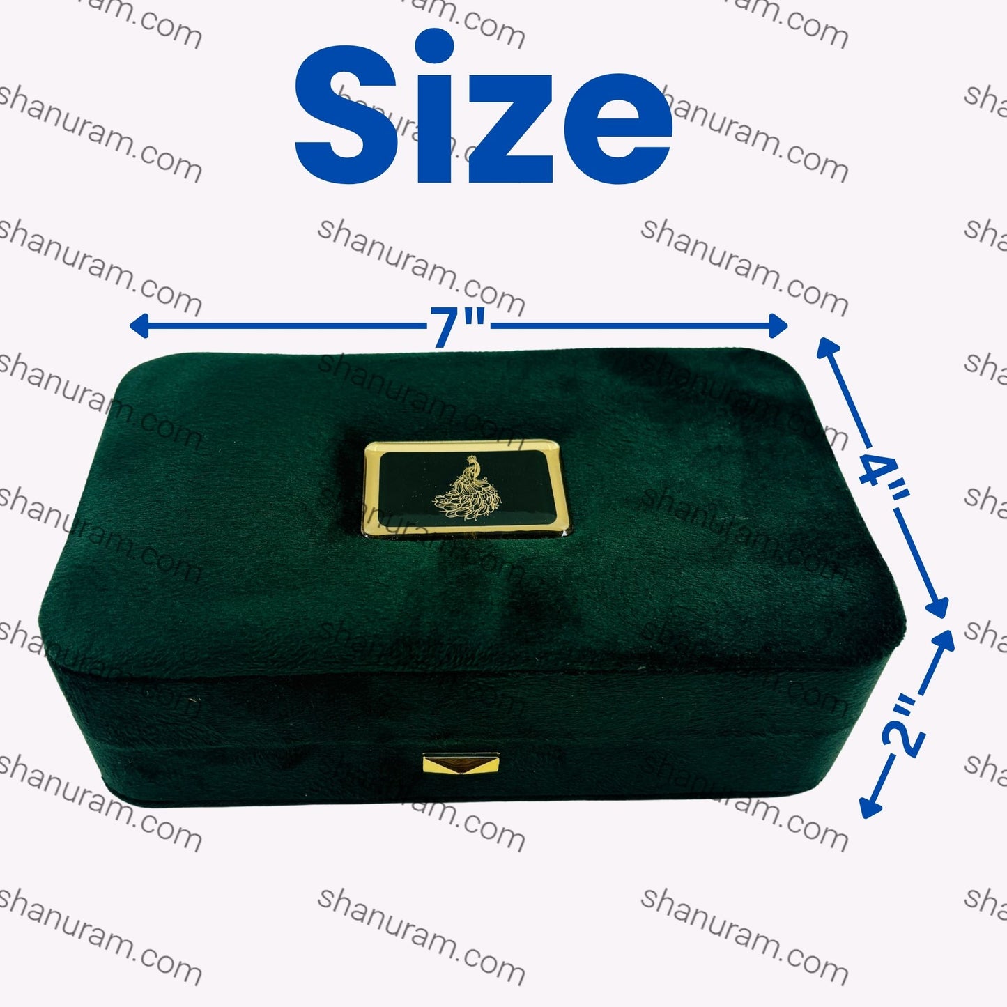 Premium Green Velvet LED Double Bangle Box with White Suede Interior