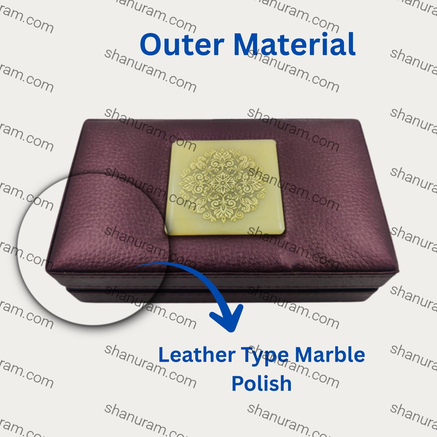Leather Type Marble Polish Double Bangle LED Light Box