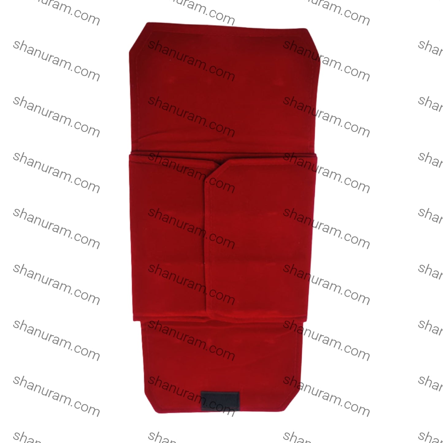 Red Velvet Pendant Organizer Folder with 12-hooks