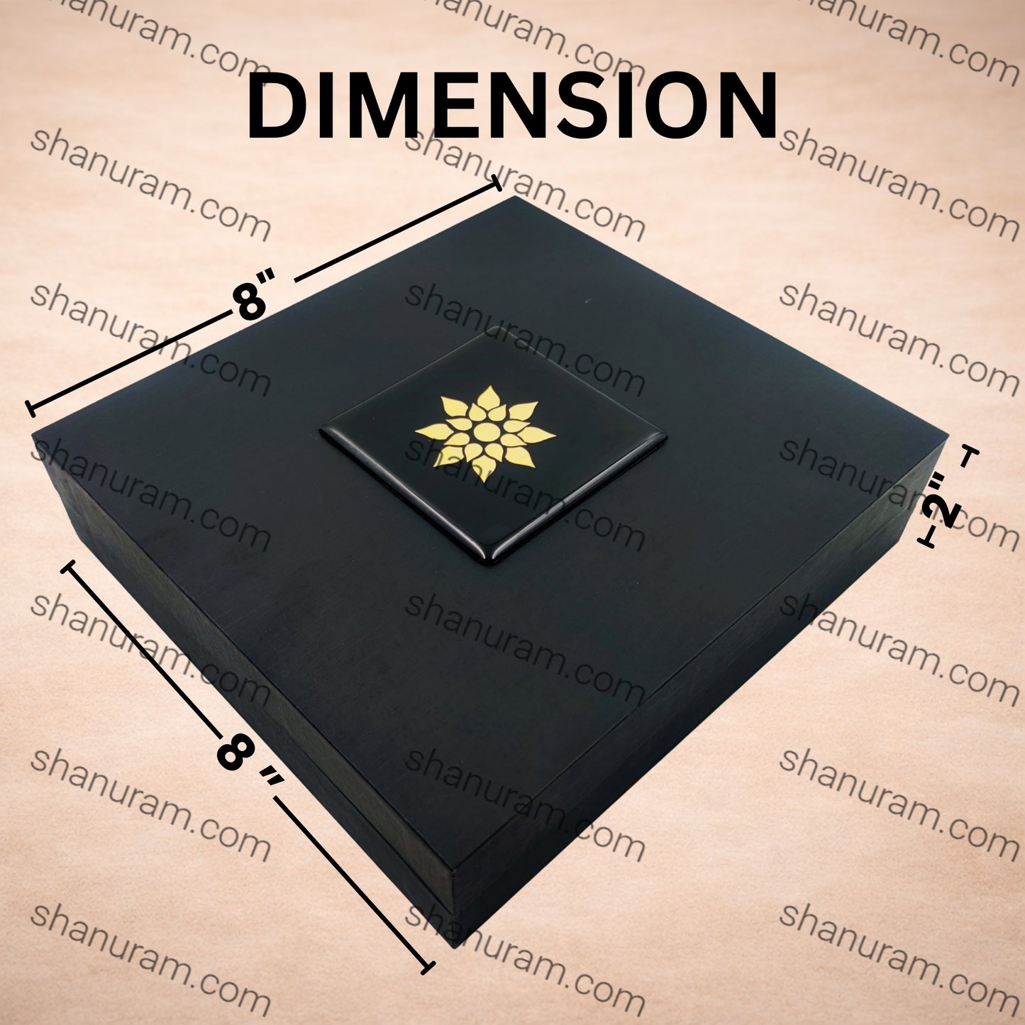 Luxury Black Finish Large Necklace Box with Black Suede Interior