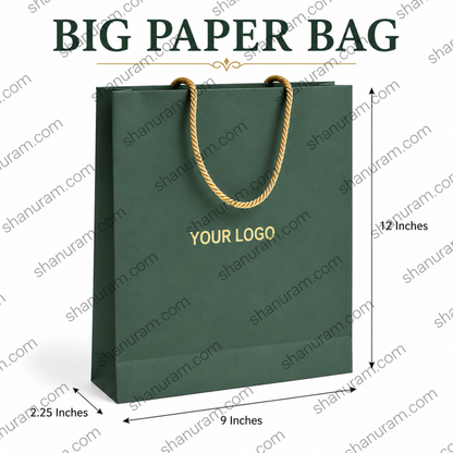 Premium Colored Paper Gift Bags with Rope Handles | Small (6×7×2") & Big (9×12×2.25") | Luxury Paper Carry Bags