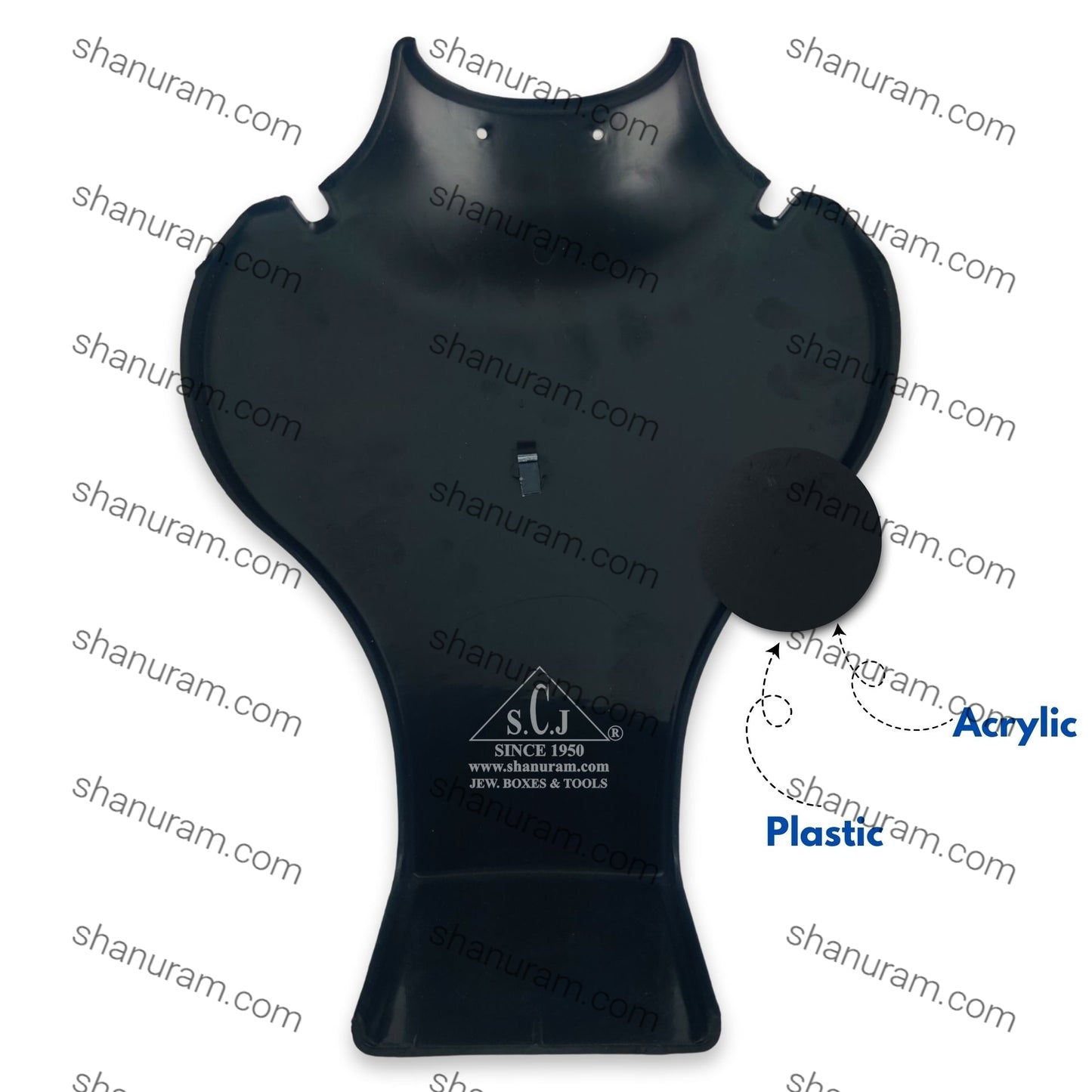 Necklace Plastic Black Display Stand, 12" inch