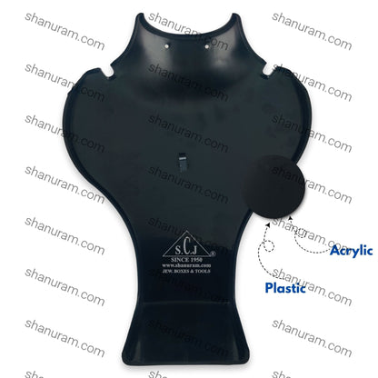 Necklace Plastic Black Display Stand, 12" inch