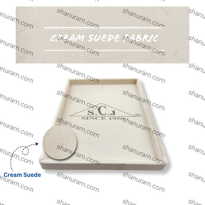 Cream Suede Fabric Jewellery Display tray