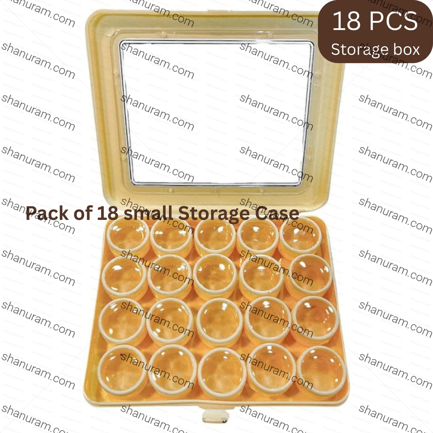 Multi-Utility 20-Piece Removable Round Container Organizer Box with Glass Lid