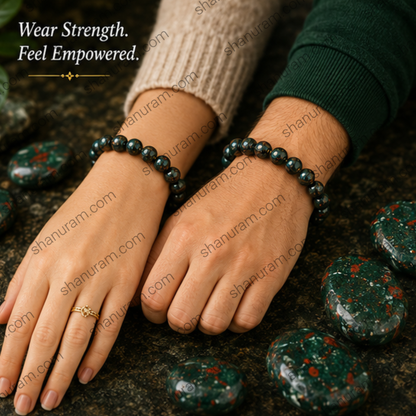 Natural Bloodstone Bracelet – Healing Crystal Bracelet for Strength, Courage & Vitality