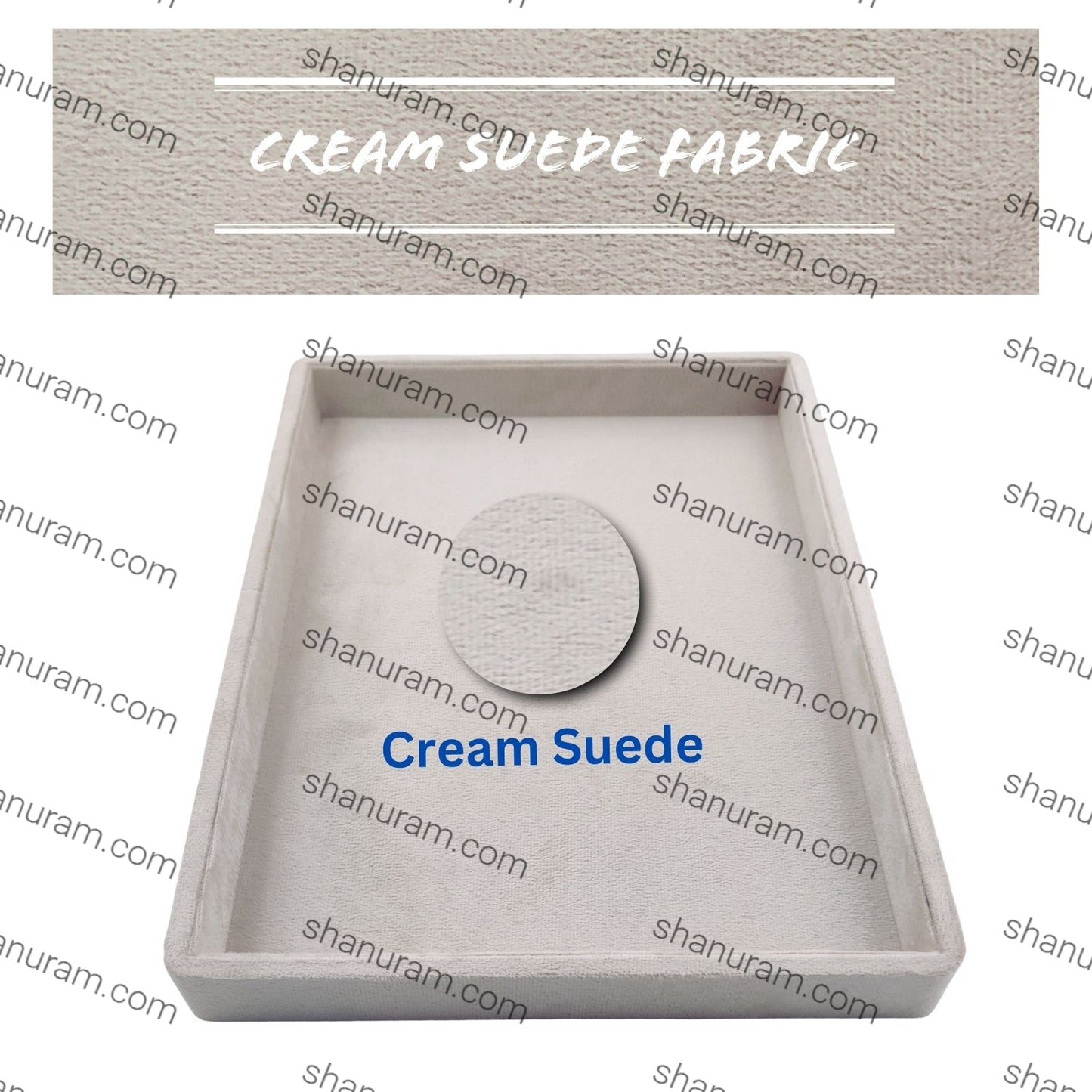 Cream Suede Fabric Jewellery Display tray(Long Height)