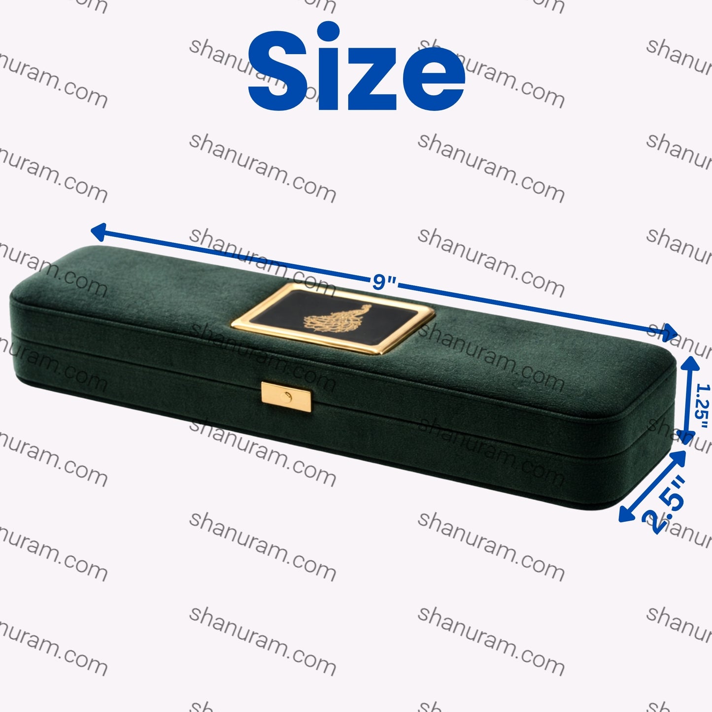 Premium Green Velvet LED Chain Box with White Suede Interior