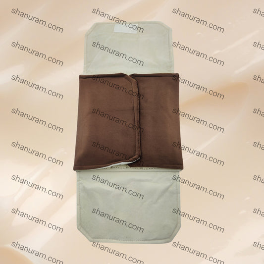 Dark Brown Suede Fabric Rings Folder